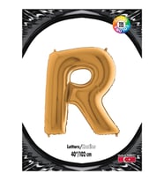 R Harf Kikajoy Altın Folyo Balon 102 cm (40 inch)