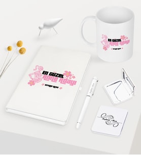 BK Gift Kişiye Özel En Güzel Anne Adayı Beyaz Defter Kalem Kupa Ayna Seti - 3 (Model 1)