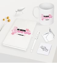 BK Gift Kişiye Özel En Güzel Anne Adayı Beyaz Defter Kalem Kupa Ayna Seti - 3 (Model 1)