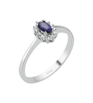 Sirius Pırlanta ve Oval Safir Taşlı Anturaj Yüzük 0717R0129