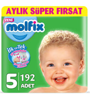 Molfix Bebek Bezi Beden:5 (11-18Kg) Junior 192 Adet Avantaj Fırsat Pk