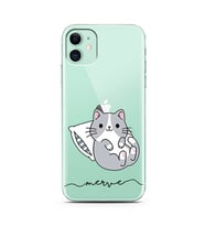 Uykucu Kedicik Tasarımlı Kişiye Özel Telefon kılıfı (tüm modeller mevcuttur)