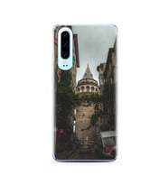 Galata Tasarımlı Süper Şeffaf Silikon Telefon Kılıfı Huawei P30  