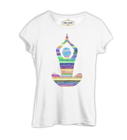 Yoga - Lines Beyaz Kadın Tshirt