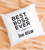 Patrona Hediye Best Boss Ever Tasarımlı Patron Yastık