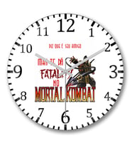 Mortal  Kombat Duvar Saati Bombeli Gercek Cam