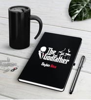 BK Gift Kişiye Özel The Godfather Siyah Defter Kalem Termos Mug Seti (Model 1)