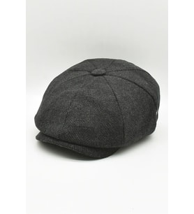 Erkek Yün Şapka Kasket Gotham Newsboy Cap-Siyah