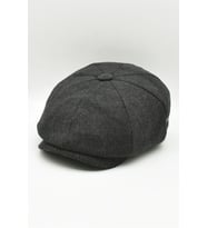 Erkek Yün Şapka Kasket Gotham Newsboy Cap-Siyah