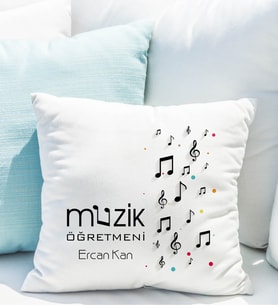 Müzik Öğretmeni Yastığı Kişiye Özel