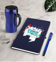 BK Gift Kişiye Özel İlk Babalar Günün Kutlu Olsun Lacivert Defter Kalem Termos Mug Seti-6 (Model 1)