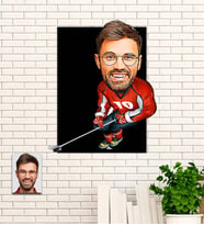Kişiye Özel Yılın Hokeycisi  Karikatür Ahşap Tablo