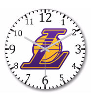 Los Angeles Lakers Duvar Saati Bombeli Gercek Cam