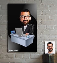 BK Gift Kişiye Özel Bay Genel Müdür Karikatür Ahşap Tablo - 2