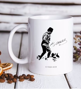 BK Gift Kişiye Özel Atatürk Temalı Beyaz Kupa Bardak-16