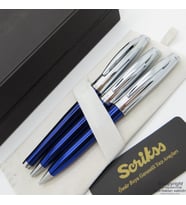 Scrikss 39 3'lü Set Lacivert Krom  Dolma Kalem + Tükenmez Kalem + Versatil Kalem Set  Scrikss Kalem  İsme Özel Kalem  Hediyelik Kalem