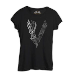 Vikings - Logo Eyes Siyah Kadın Tshirt