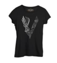 Vikings - Logo Eyes Siyah Kadın Tshirt