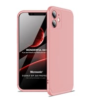 Microsonic Apple iPhone 12 Mini Kılıf Double Dip 360 Protective Rose Gold