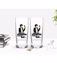 BK Gift Kişiye Özel Renkli Baskılı Hangimiz Sevmedik Çılgınlar Gibi Silüet Tasarımlı İkili Rakı Bardağı Seti-8 (Beyaz)