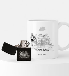 BK Gift Kişiye Özel Mimar Temalı Çakmak ve Kupa Seti - 2