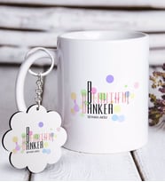 BK Gift Kişiye Özel Güzel Bankacı Beyaz Kupa ve Anahtarlık Hediye Seti (Model 1)