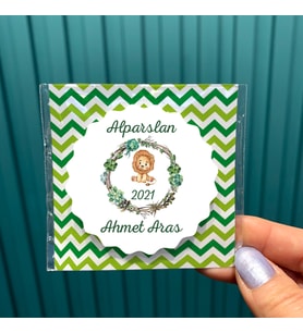 AMBALAJLI Magnet Hediyelik - Aslan Temalı - Çocuk Doğum Günü, Hoşgeldin Bebek Hatırası
