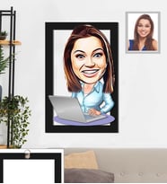 Kişiye Özel Patron Karikatürlü 3D Ahşap Tablo 30x47 Bayan-7