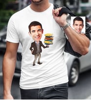 BK Gift Kişiye Özel Bay Öğretmen Karikatür Beyaz Tişört  2