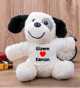 Sevgililere Özel İsim Yazılı Peluş Köpek