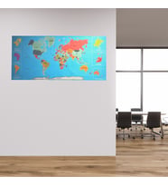 Renkli Atlas Dünya Haritası Manyetik Yapıştırıcı Gerektirmeyen Duvar Stickerı 118 CM * 56 CM (Karışık)