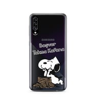 Snoopy Tasarımlı Süper Şeffaf Silikon Telefon Kılıfı Samsung A30s