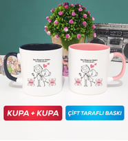İkili Sen Başıma Gelen En Güzel Şeysin Sevgililer Günü Hediyesi Kupa Bardak Siyah Pembe