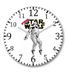 Pop Star Wars Duvar Saati Bombeli Gercek Cam