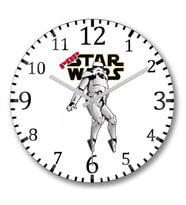Pop Star Wars Duvar Saati Bombeli Gercek Cam
