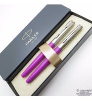 Parker Jotter Original Fuşya Dolma Kalem + Roller Kalem Set  İsme Özel Kalem  Hediyelik Kalem