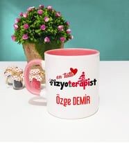 Mesajlı Fizyoterapist Kupa Bardak Pembe