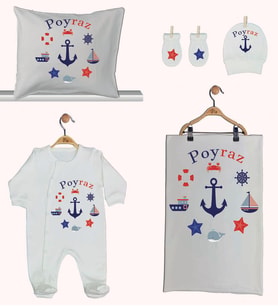 Pia Baby Gl 1936-02 İsme Özel Beşli Tulum Set