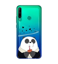 Panda Tasarımlı Süper Şeffaf Silikon Telefon Kılıfı Huawei P40 Lite E