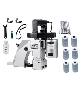 GK261A Çuval Ağzı Dikiş Dikiş Dikme Kapama Makinası Yağ İplik Set (Siyah-Gri)