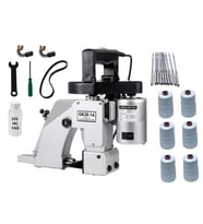 GK261A Çuval Ağzı Dikiş Dikiş Dikme Kapama Makinası Yağ İplik Set (Siyah-Gri)