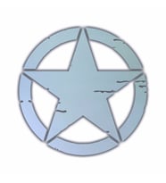 2'li Küçük Boy Eskitilmiş Askeri Yıldız Seti Reflektif Sticker Çınar Extreme