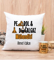 Petrol Mühendisi Yastık ve Gold Kupa Bardak