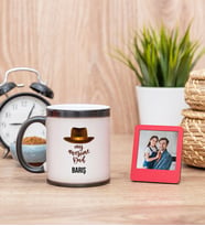 Awesome Dad Sihirli  Kupa Bardak ve Kırmızı Mini Çerçeve