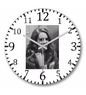Lana del  Rey Duvar Saati Bombeli Gercek Cam