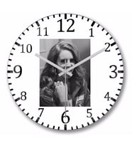 Lana del  Rey Duvar Saati Bombeli Gercek Cam