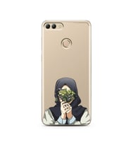 Kapalı Çiçekli Kız Tasarımlı Süper Şeffaf Silikon Telefon Kılıfı Huawei Y9 2018