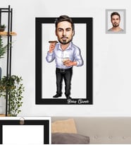 Kişiye Özel Erkek Karikatürlü 3D Ahşap Tablo 30x47  Bay-13
