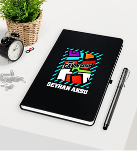 BK Gift Kişiye Özel Canım Babam Siyah Defter Kalem Seti-3