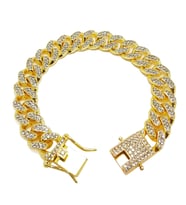 Chavin 12 mm. Kalın Gold Aloy Taşlı Erkek Bileklik ed93sr